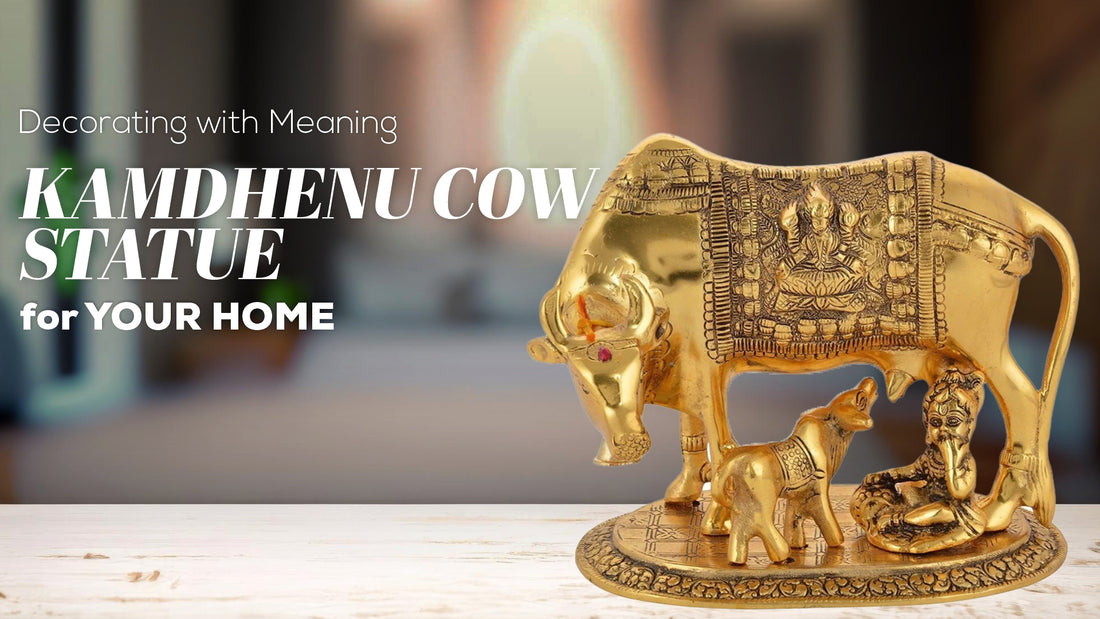 kamdhenu cow with calf idol 