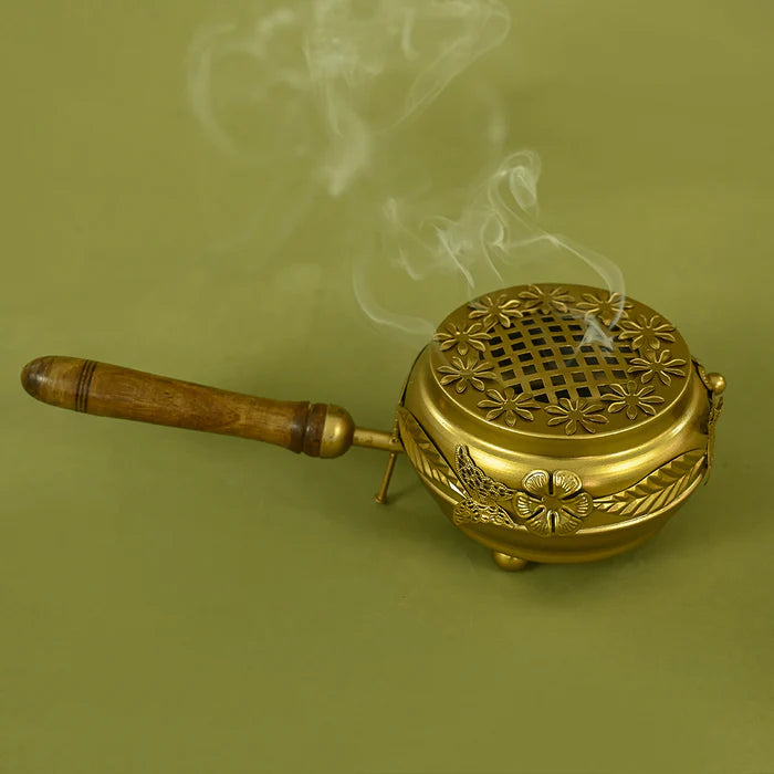 Brass Sathiya + Om Akhand Diya + Iron Loban & Doop burner