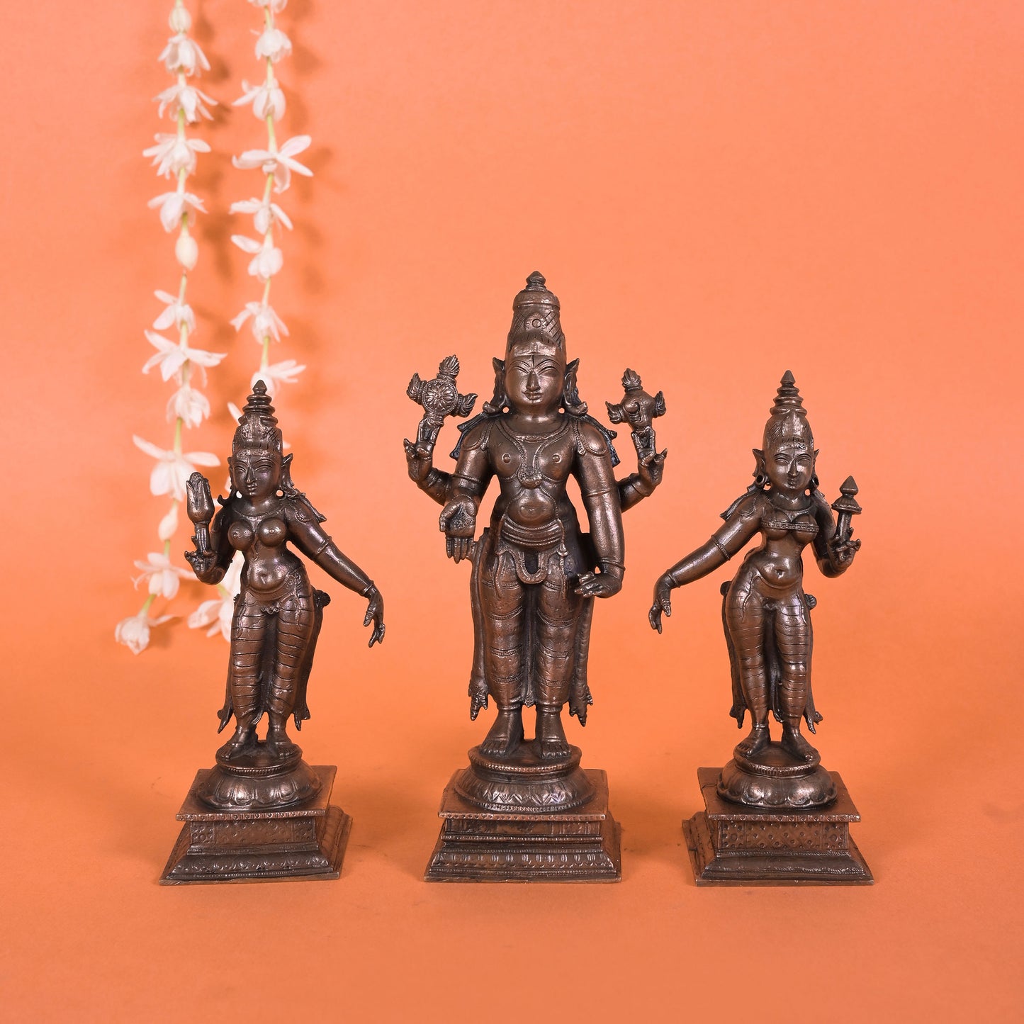 Sridevi Bhoodevi Lord Vishnu With His Consorts