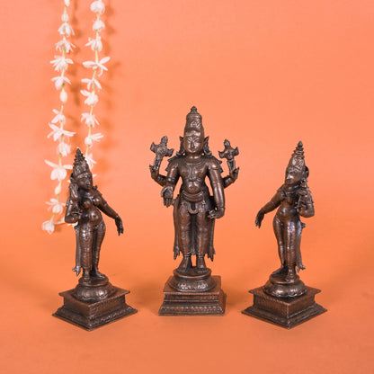 Sridevi Bhoodevi Lord Vishnu With His Consorts