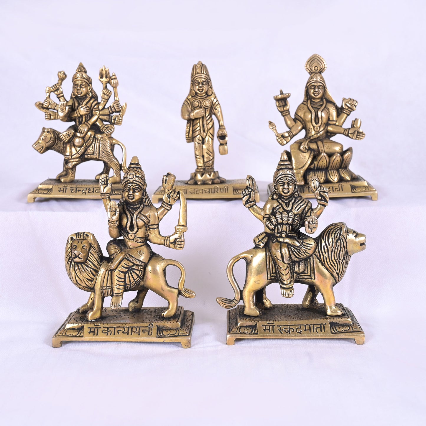 Brass Durga Idol set of 9