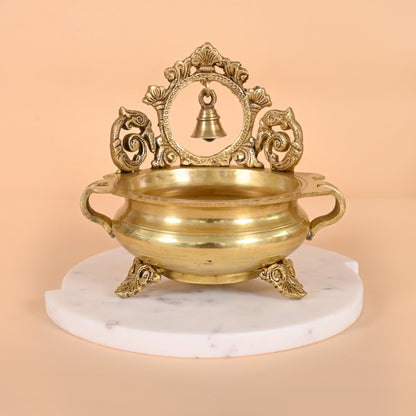 Brass Decor Urli Bowl with Bell 7"