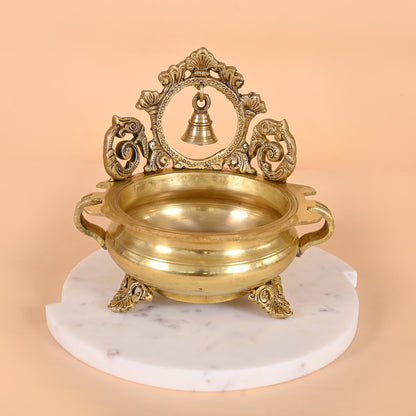 Brass Decor Urli Bowl with Bell 7"