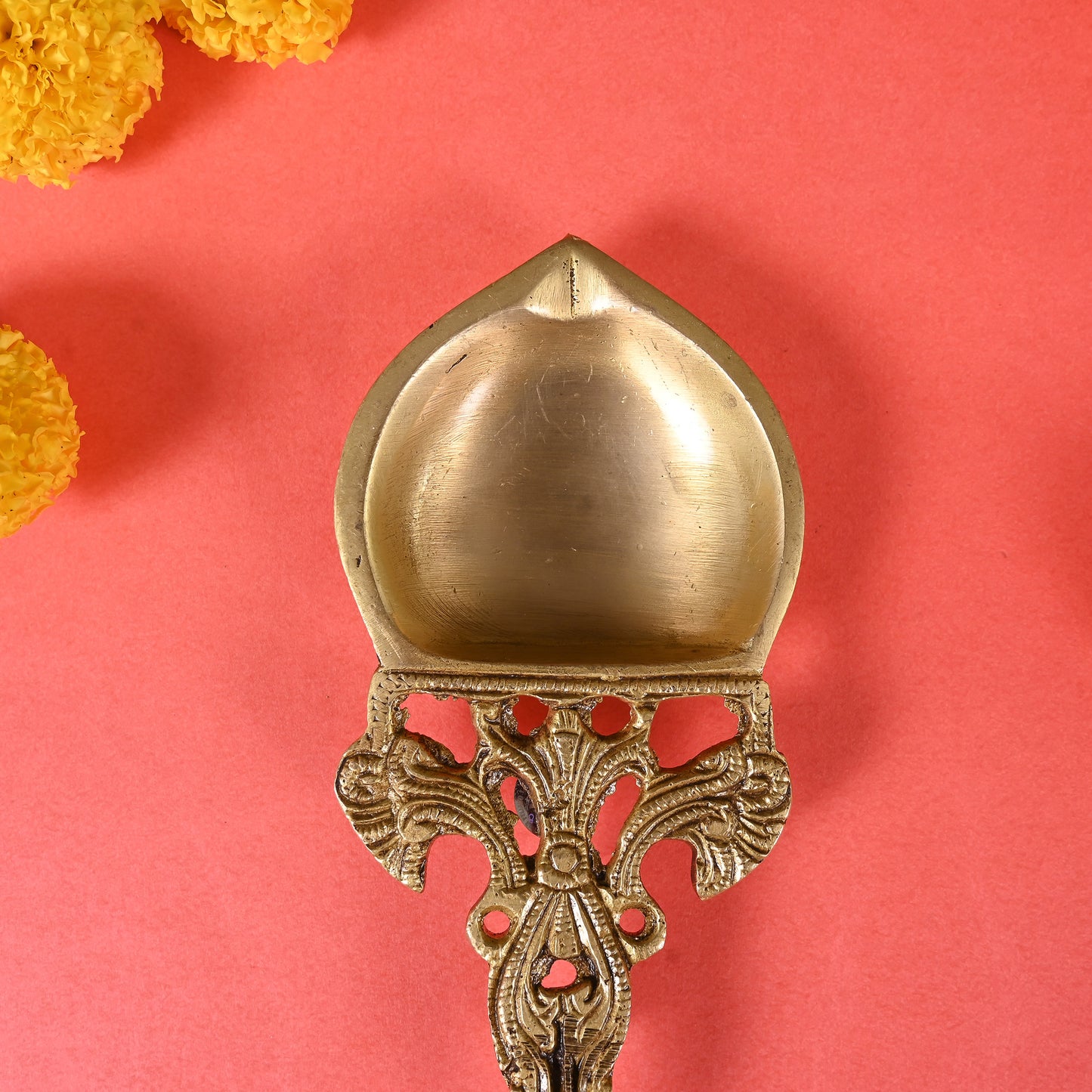 Brass Ethnic Indian Design Aarti Spoon