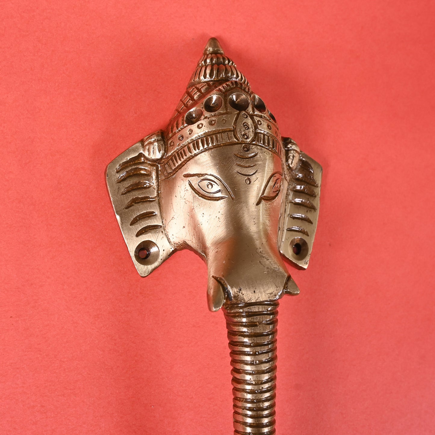 Brass Ganesh Idol with door handle (8")