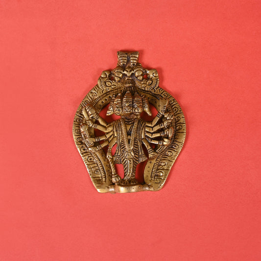 Brass Panchmukhi Hanuman Wall Hanging Idol