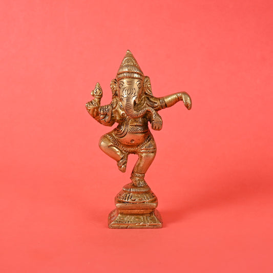 Brass Ganesha Dancing Idol