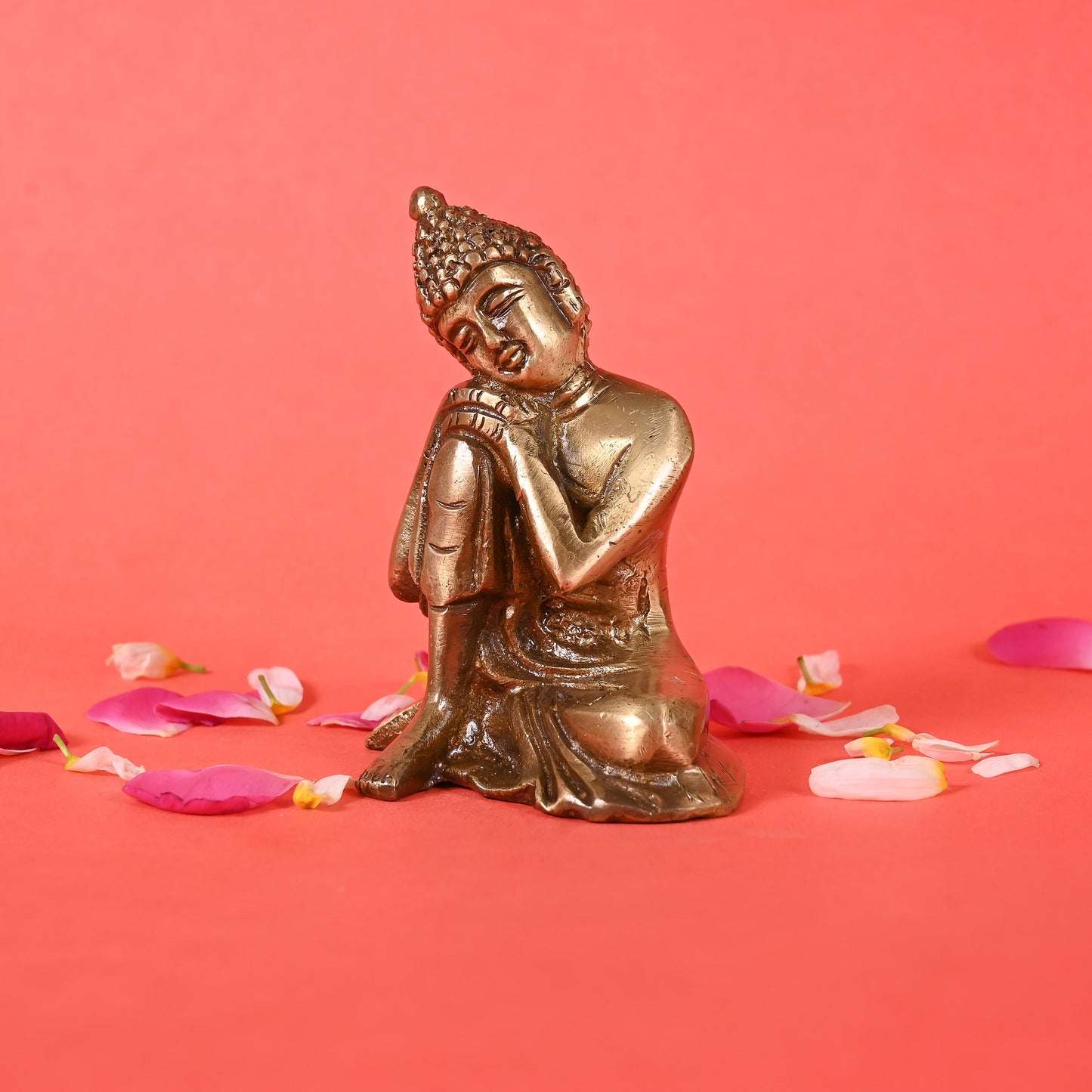 Brass Buddha Resting Showpiece