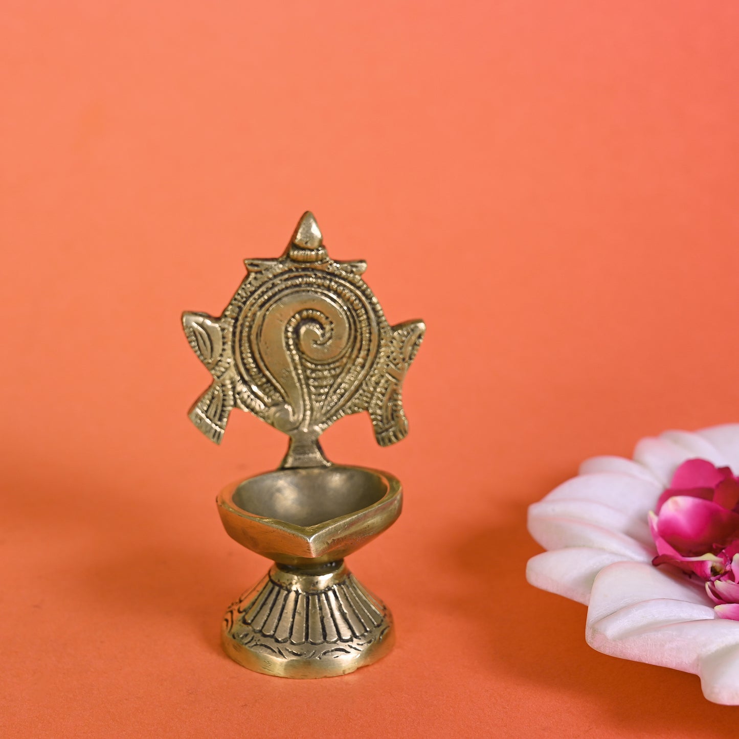 BRASS CHAKRA DIYA (4") + IRON LOBAN & DHOOP BURNER