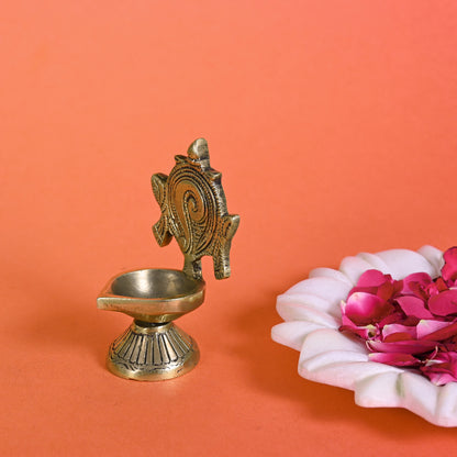 BRASS CHAKRA DIYA (4") + IRON LOBAN & DHOOP BURNER