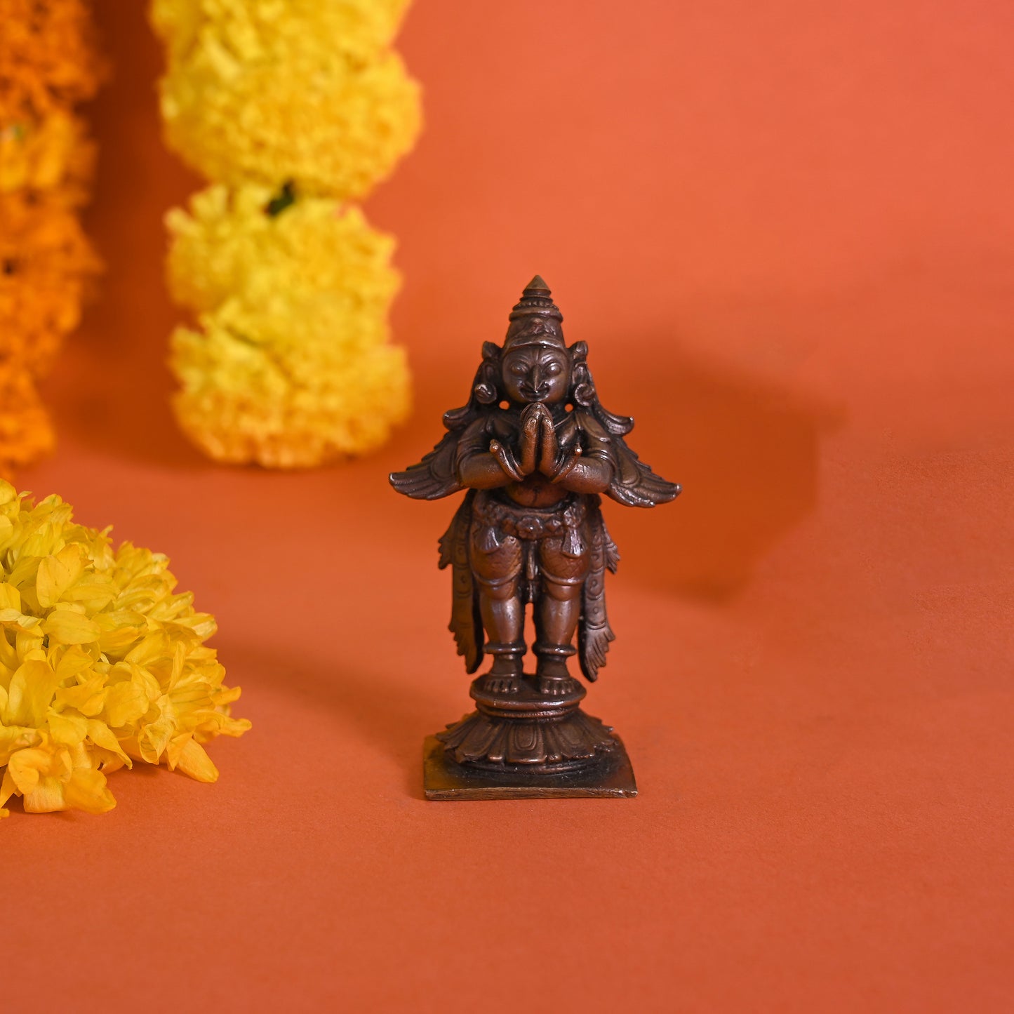 Anjali Mudra Copper Sitting Garuda (3")