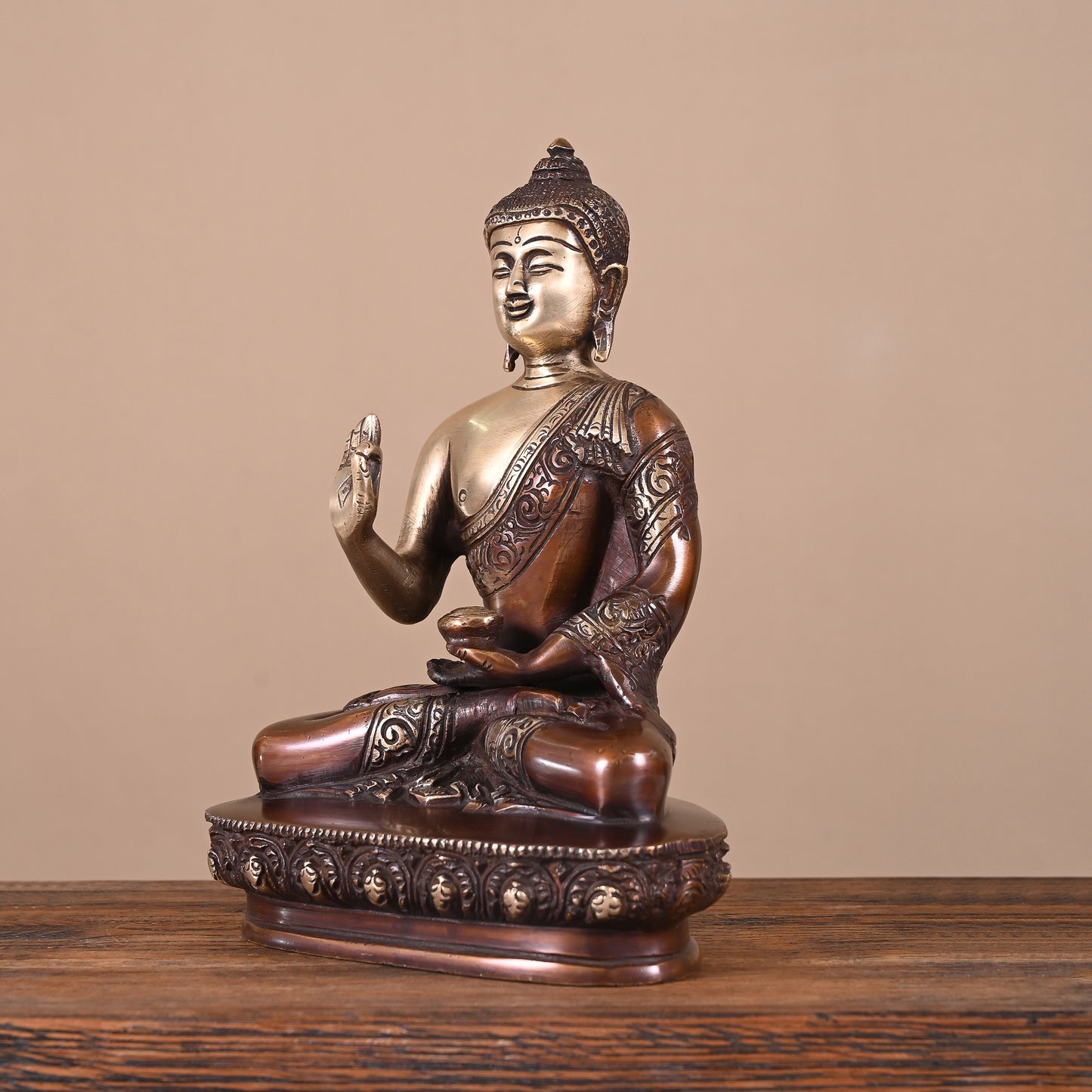 Brass Buddha Idol (8")