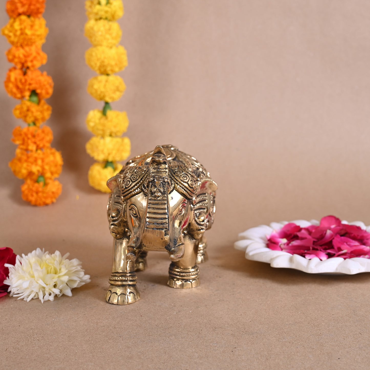 Handmade Brass Decorative Elephant ( 5" )