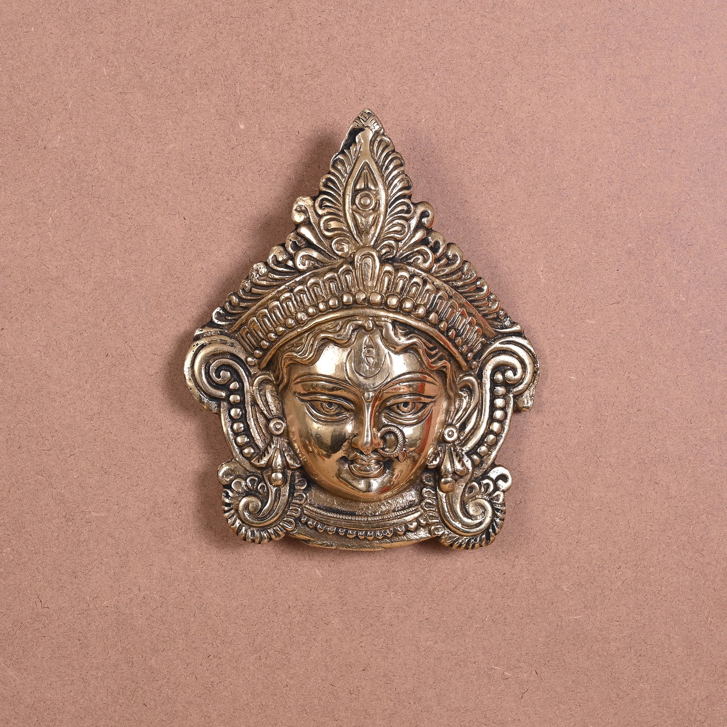 Brass Durga Wall Hanging Mask ( 1" )