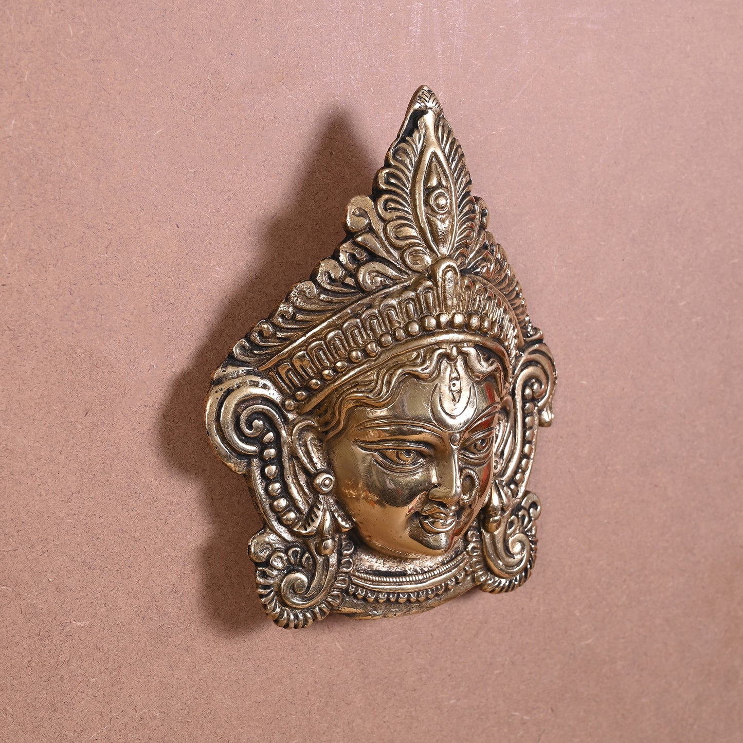 Brass Durga Wall Hanging Mask ( 1" )