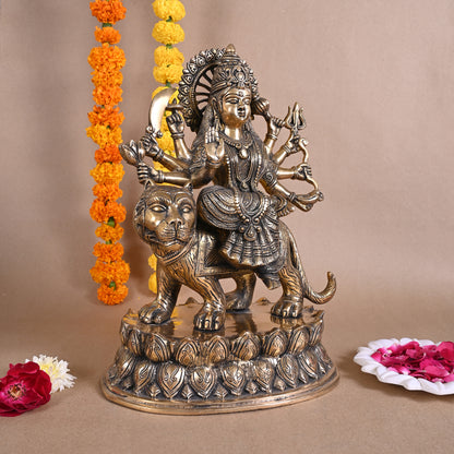 Brass Goddess Durga Idol ( 15" )