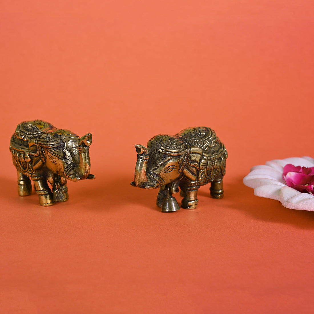 Brass Decorative Elephants S/2 (2")