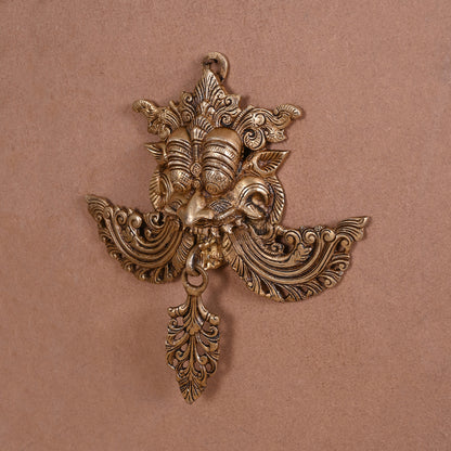 Brass Kirtimukha Wall Hanging Mask ( 10.5" )