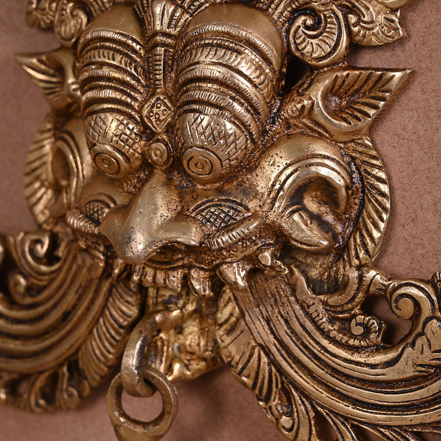 Brass Kirtimukha Wall Hanging Mask ( 10.5" )