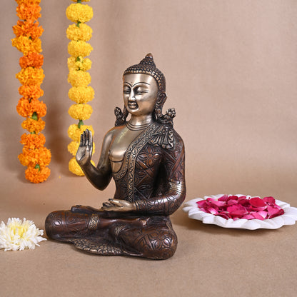 Brass Seated Buddha (10")