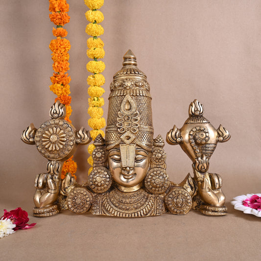 Brass Tirupati Balaji/Venkateshwara Idol ( 15" )
