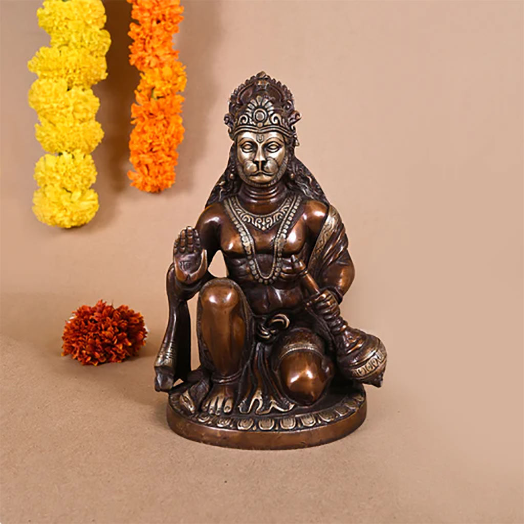 Brass Hanuman Idol ( 9")