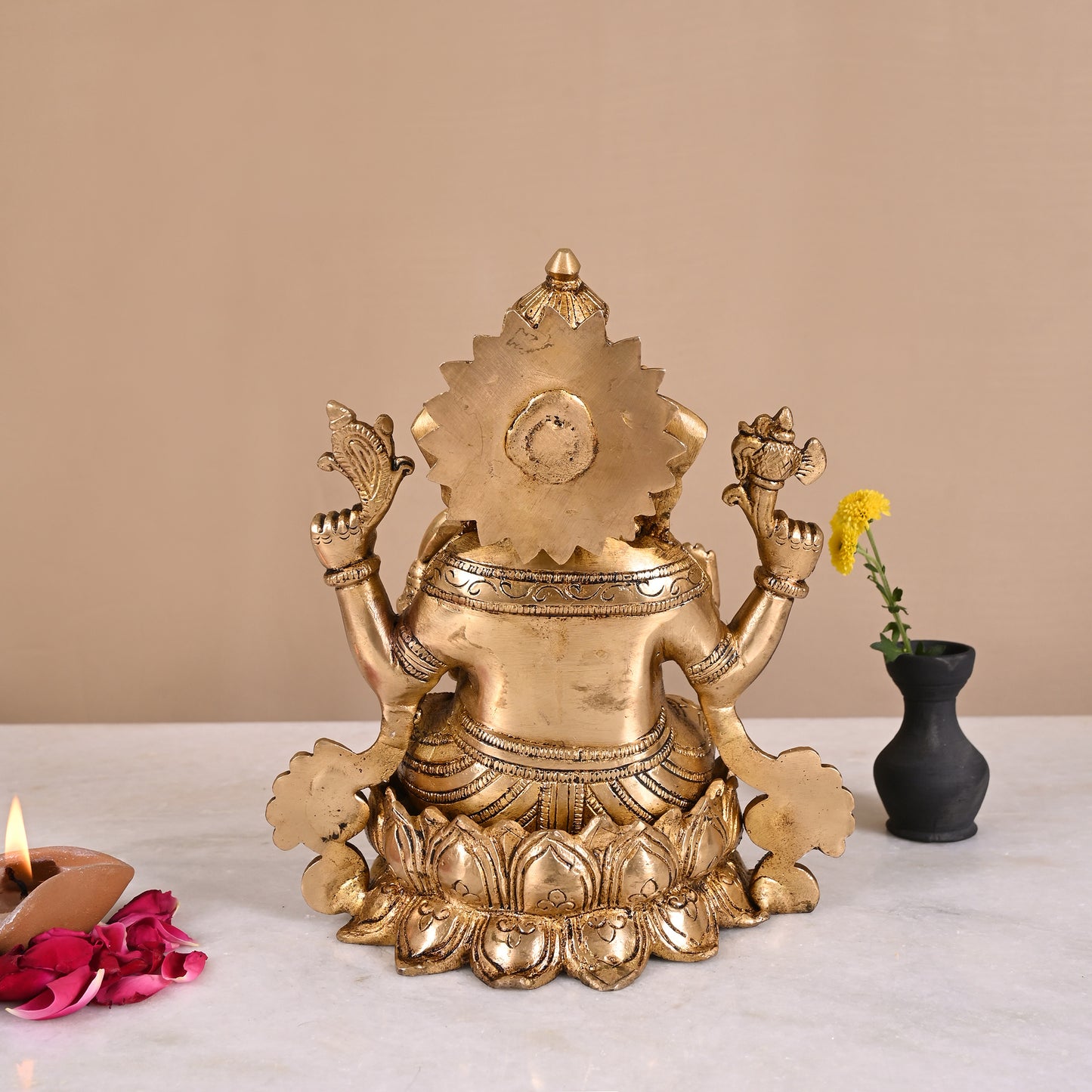 Brass Ganesh Murti (8")