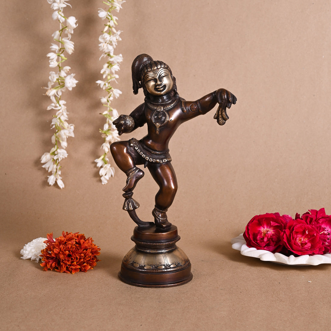 Brass Bala Krishna Dancing Idol (11")