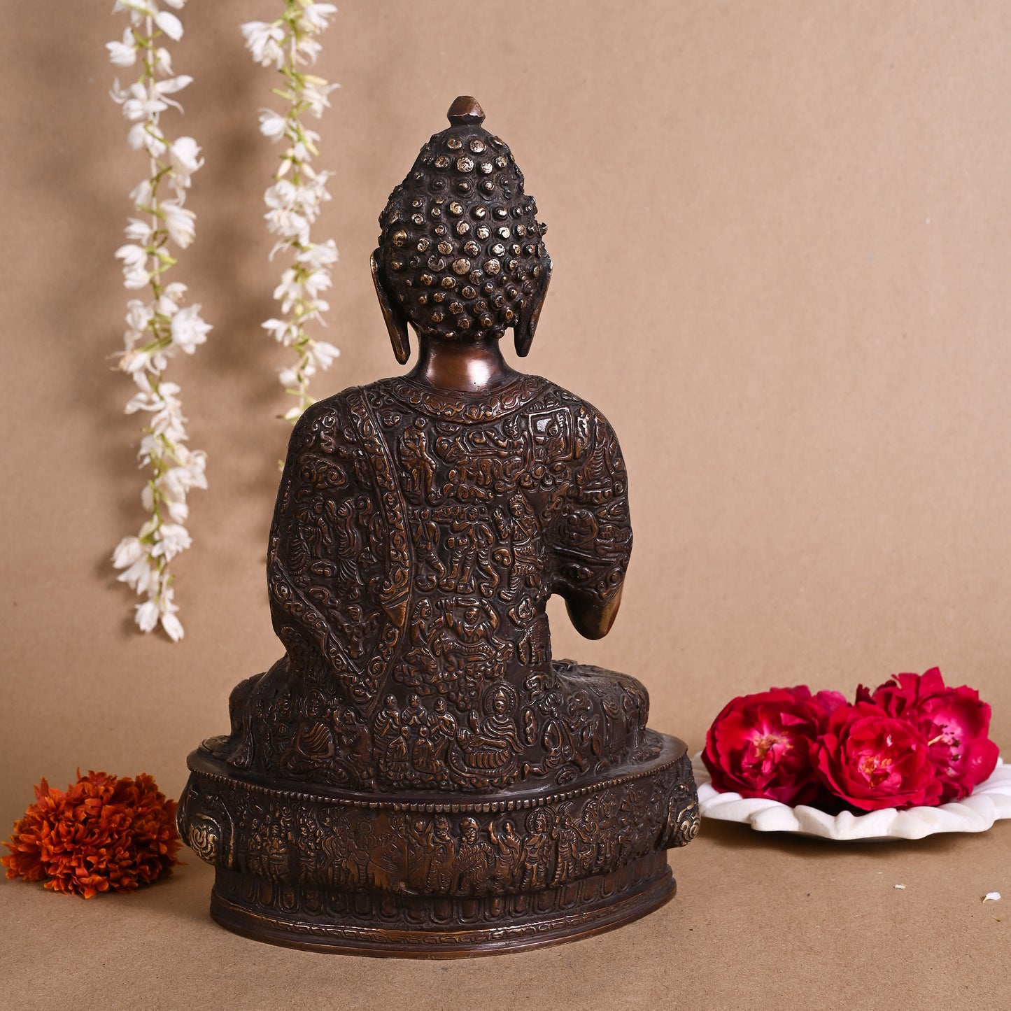 Brass Meditating Buddh Idol ( 12" )