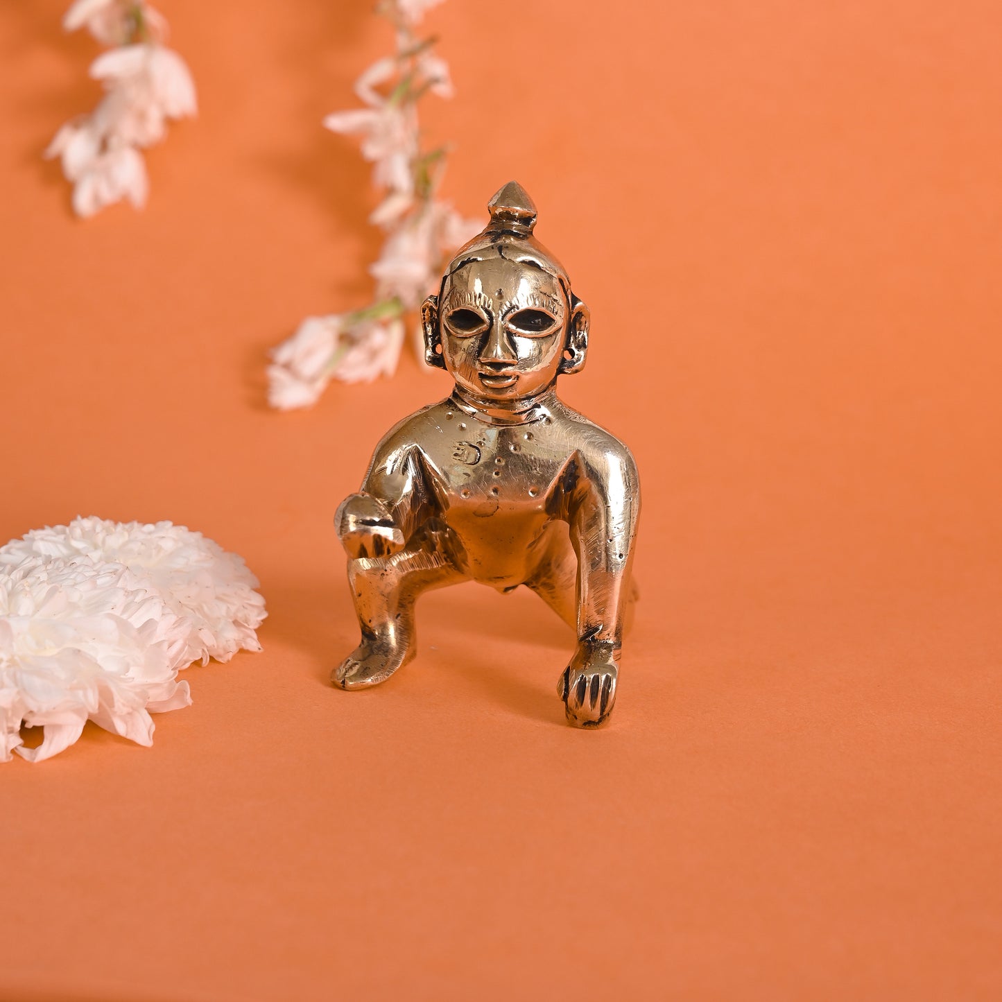 Handcrafted Brass Bal Krishna- Laddu Gopal (3.5")