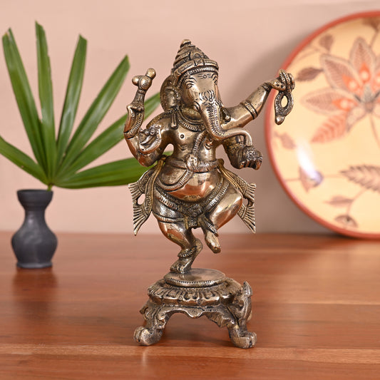 Dancing Ganesh Idol for Home Decoration (8")