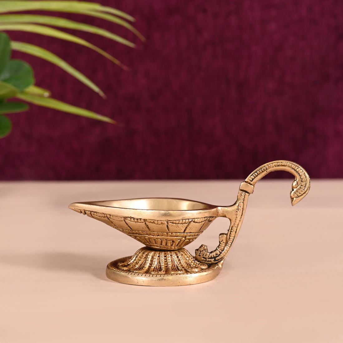 Brass Diya With Handle (3")