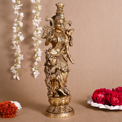 Brass Krishna Statue (14")