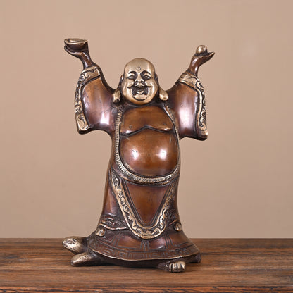 Brass Laughing Buddha (8")