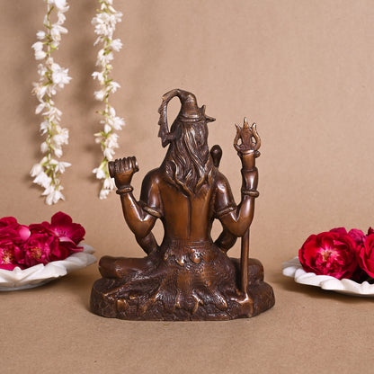 Lord Shiva Brass Statue Seated (8")