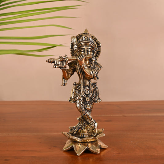 Brass Pooja Vishnu/Dhanvantri ( 10" )