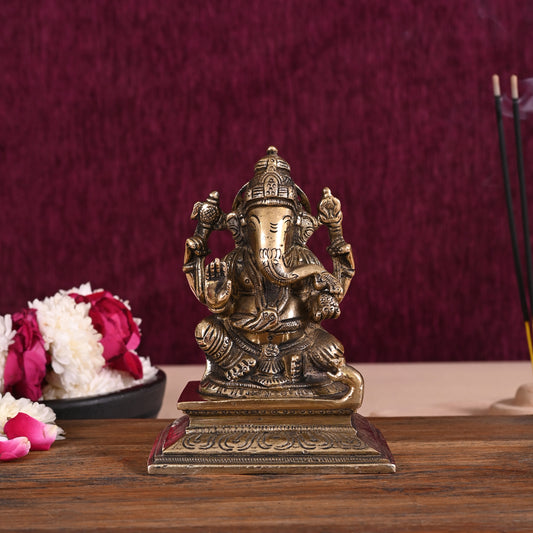 Brass Pooja Ganesh Idol (5.5")
