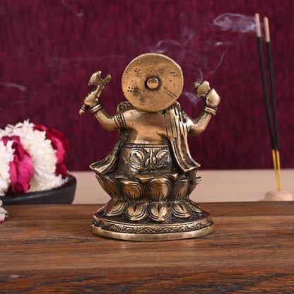 Brass Antique Ganesh Murti (5")