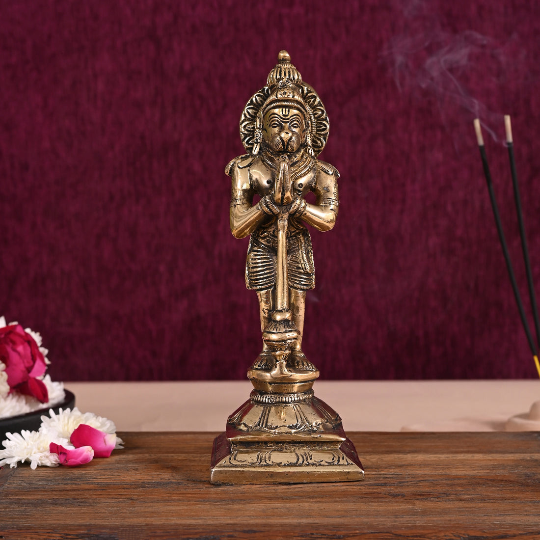 Brass Hanuman Statue ( 8.5" )