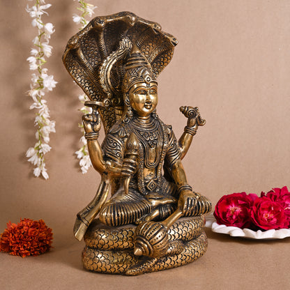 Lord Vishnu Brass Idol (13 ")
