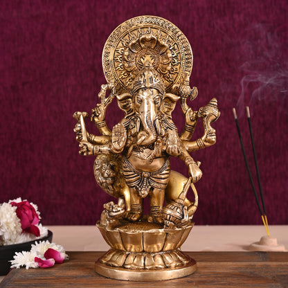 Brass Ganesh Idol Big Size (11.5")