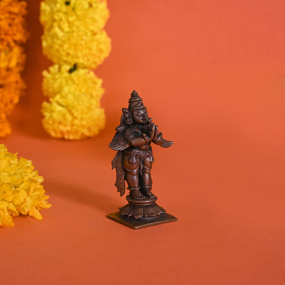 Anjali Mudra Copper Sitting Garuda (3")