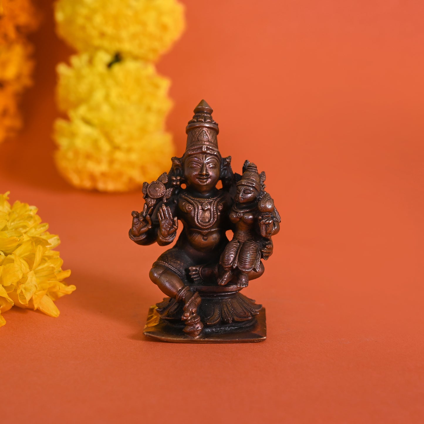 Copper Lakshmi Narayan Idol ( 4" )
