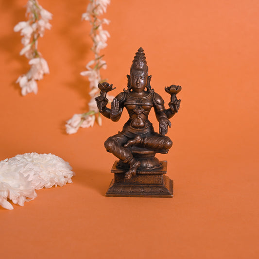 Copper Godess Lakshmi Idol ( 4" )