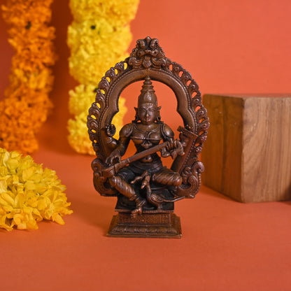 Copper Godess Saraswati Idol ( 5.5" )