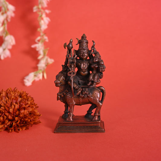Copper Shiv Parvati ( 4" )