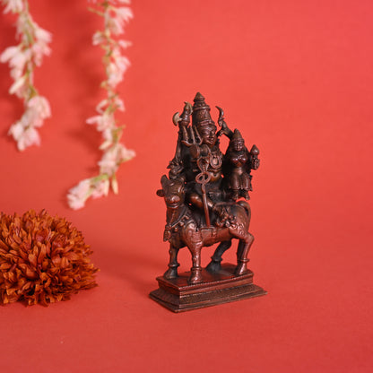 Copper Shiv Parvati ( 4" )