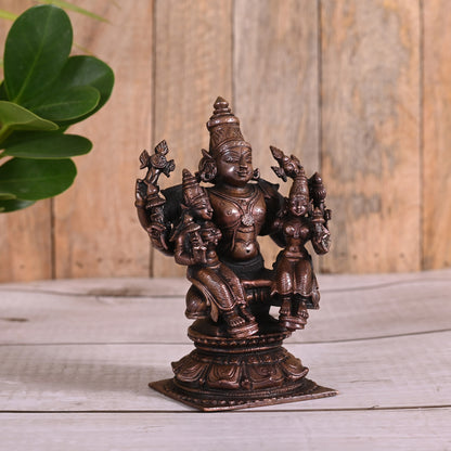 Copper Vishnu With Sridevi & Bhudevi