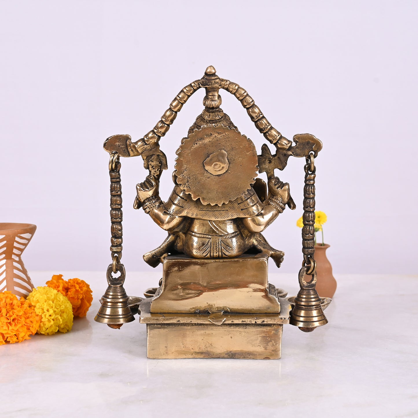 Brass Pooja Ganesh Idol (8.5")