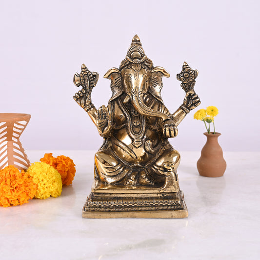 Brass Vinayagar Statue for home (7")